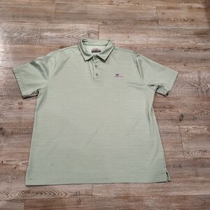 Ocean Coast Polo American Flag Marlin Logo Knit Shirt Light Green Mens Large